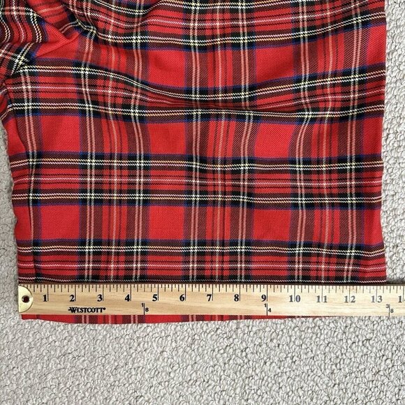 Michele Tartan Plaid Pleated Shorts Womens Size 10 Red NOS Vintage Preppy New - Picture 13 of 16